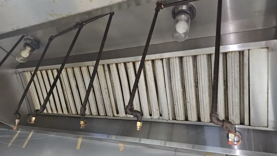 Restaurant hood filters after cleaning